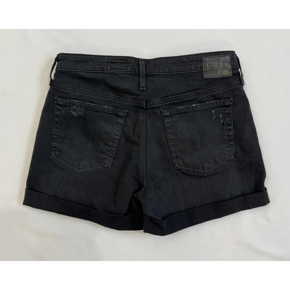 AG Adriano Goldschmied The Hailey Ex Boyfriend Roll Up Jean Short Black Size 26 - Picture 2 of 9
